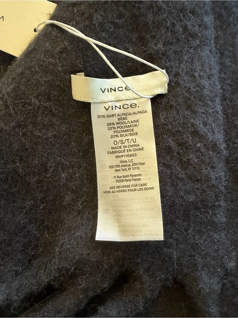 NWT Vince Alpaca,‎ Wool, and Silk blend scarf